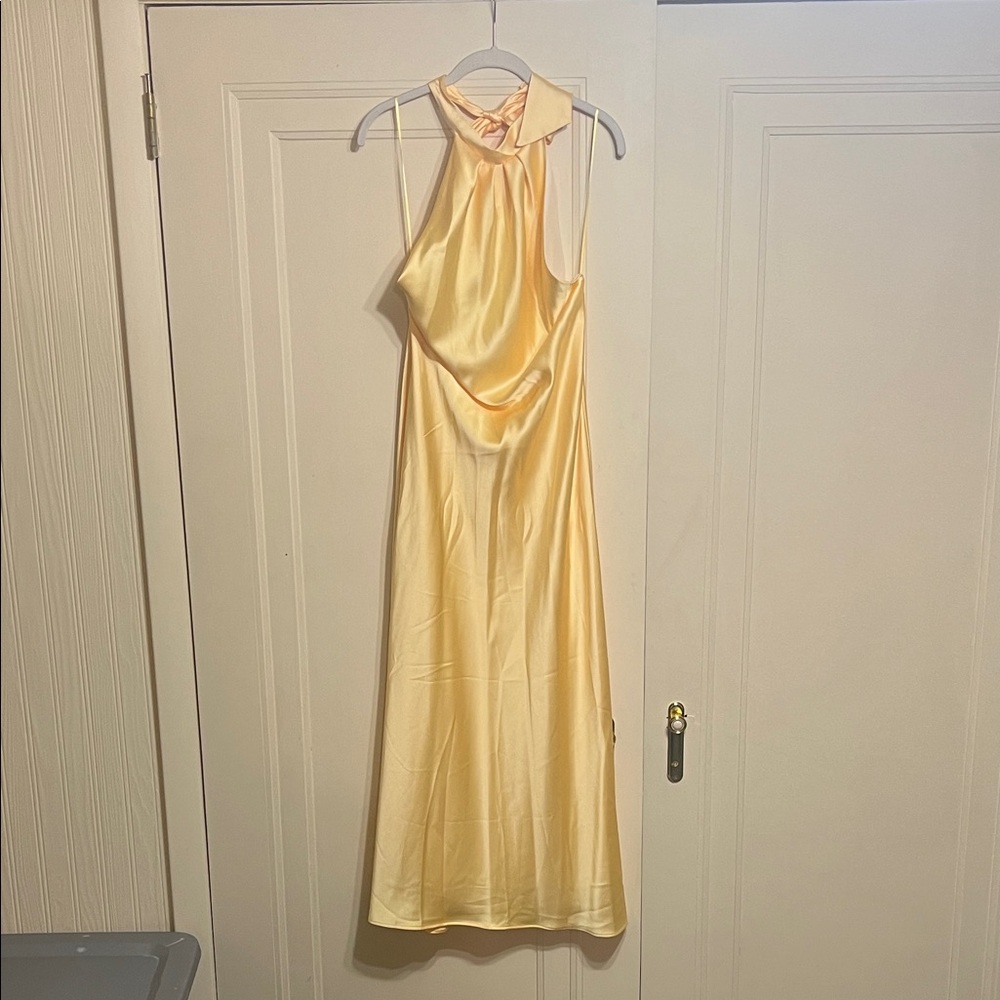 Zara Butter Yellow Halter Dress